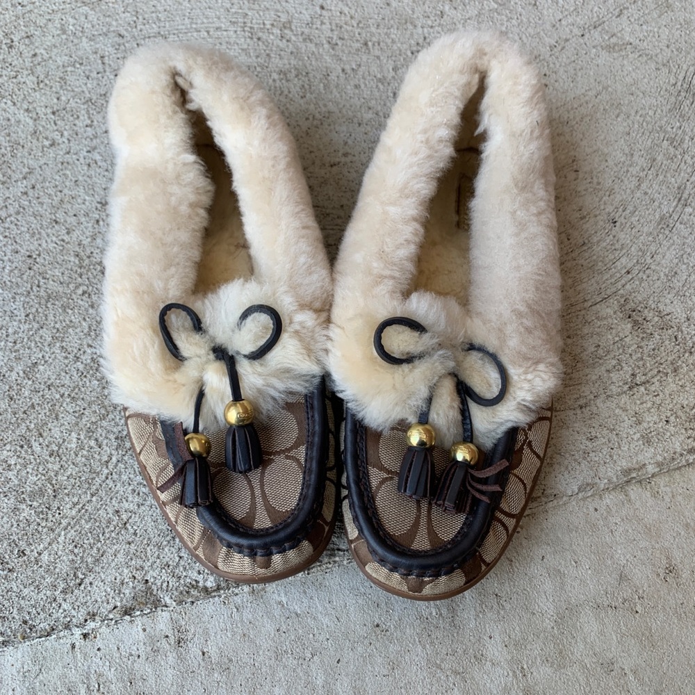 Brand new, never worn COACH slipper moccasins